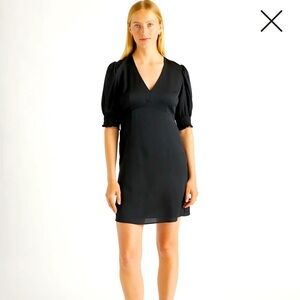 QUINCE Washable Stretch Silk Puff Sleeve Mini Dress